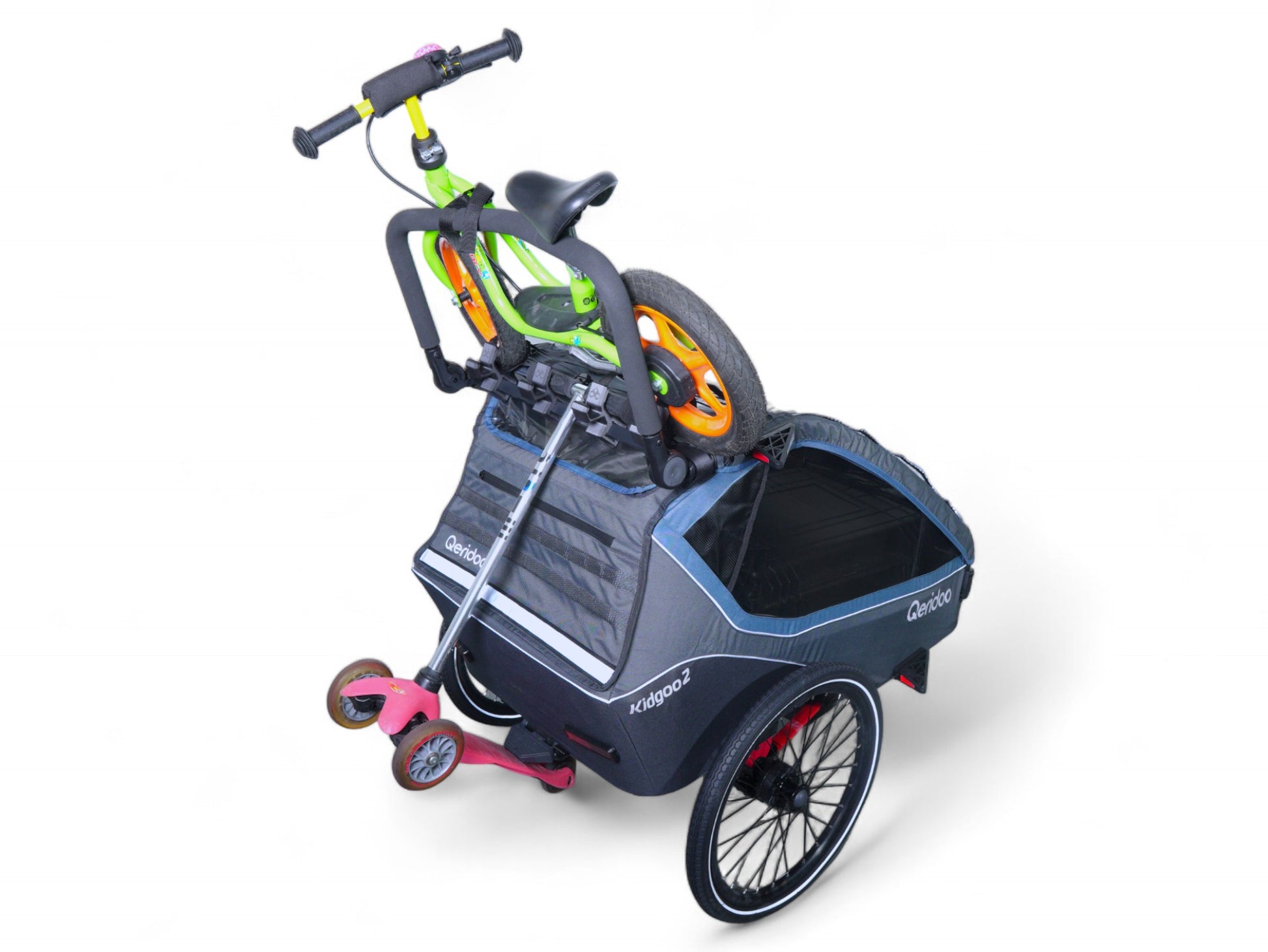 qeridoo fahrradanhänger Qeridoo Kidgoo 2 Fahrradträger mit Nylongurte – MountLoop