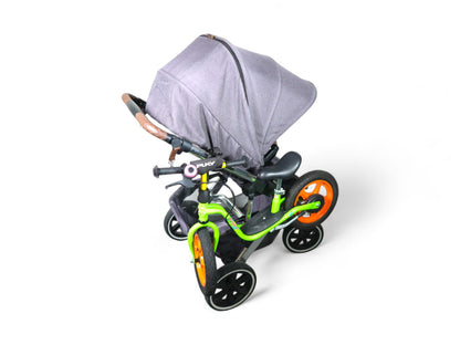 MountLoop - Balance Bike Rack for ABC Design Stroller with Nylon Straps | Children's Bicycle and Scooter Holder | Carbon Fiber Reinforced