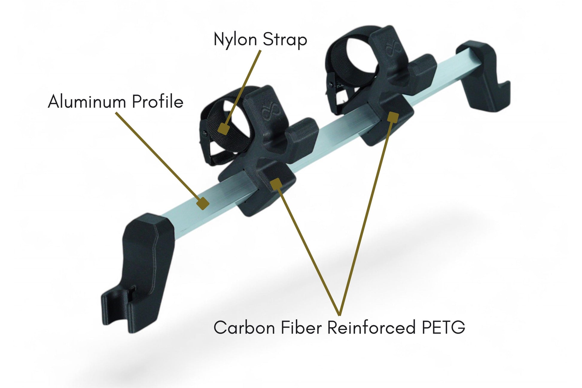 MountLoop - Qeridoo Sportrex 2 and QUPA 2 Bike Rack with Nylon Straps | Children's Bicycle and Scooter Holder | Carbon Fiber Reinforced