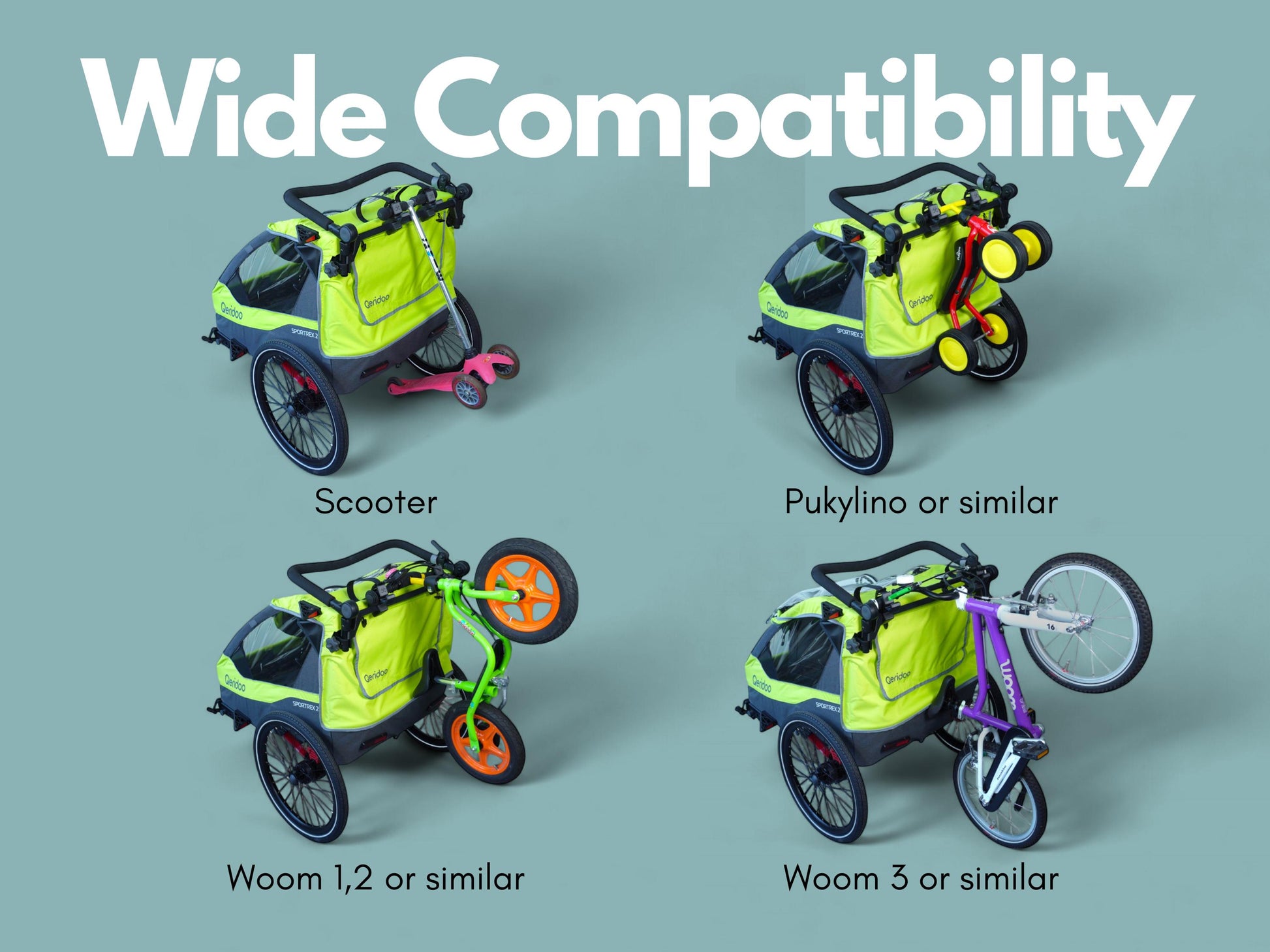 qeridoo fahrradanhänger sportrex 2 limited edition Qeridoo Sportrex 2 and QUPA 2 Bike Rack with Nylon Straps – MountLoop